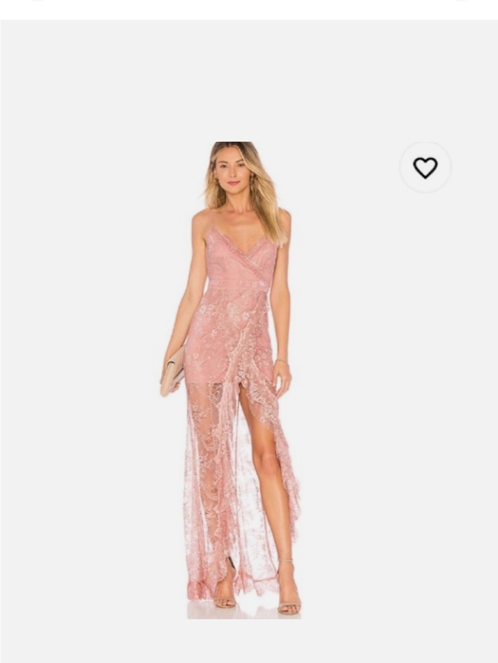 MAJORELLE Paisley Dress in Blush & Silver Size L